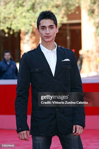 Actor Giulio Beranek attends the 'Marpiccolo' Premiere during day 6 of the 4th Rome International Film Festival held at the Auditorium Parco della...