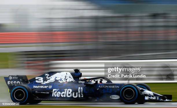 Daniel Ricciardo of Australia driving the Aston Martin Red Bull Racing Red Bull RB14 TAG Heuer during the Aston Martin Red Bull Racing RB14 Special...