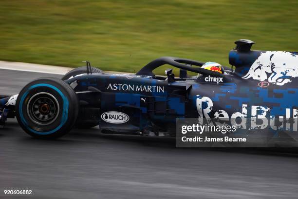 Daniel Ricciardo of Australia driving the Aston Martin Red Bull Racing Red Bull RB14 TAG Heuer during the Aston Martin Red Bull Racing RB14 Special...