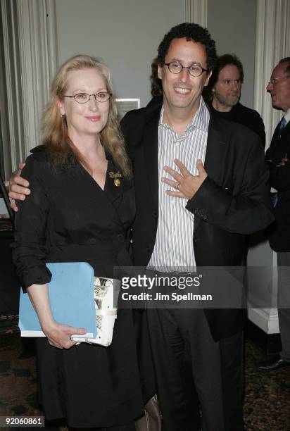 Actress Meryl Streep and playwright Tony Kusher attends Courage In Concert at The Public Theater on October 19, 2009 in New York City.