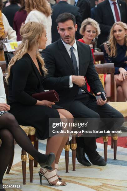 Saul Craviotto and Lidya Valentin attend the National Sports Awards at El Pardo Palace on February 19, 2018 in Madrid, Spain.