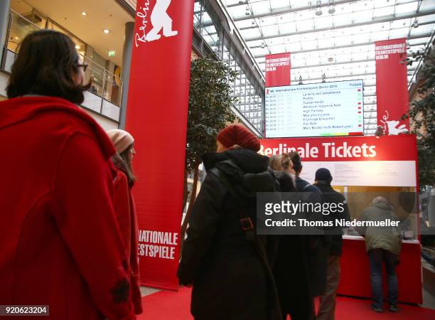 General view of the Potsdamer Platz Arkaden during the 68th Berlinale International Film Festival Berlin at on February 19, 2018 in Berlin, Germany.