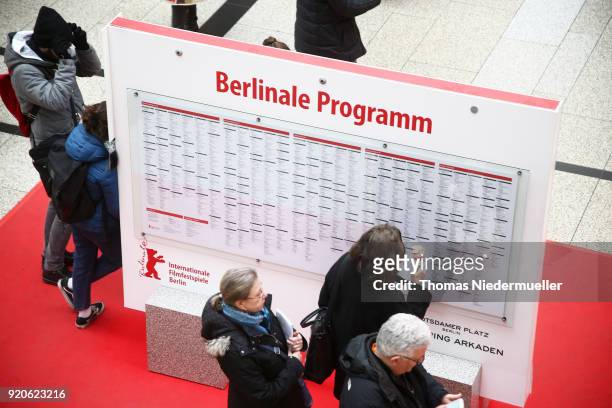 General view of the Potsdamer Platz Arkaden during the 68th Berlinale International Film Festival Berlin at on February 19, 2018 in Berlin, Germany.