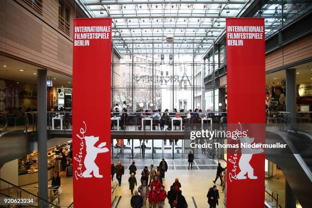 General view of the Potsdamer Platz Arkaden during the 68th Berlinale International Film Festival Berlin at on February 19, 2018 in Berlin, Germany.