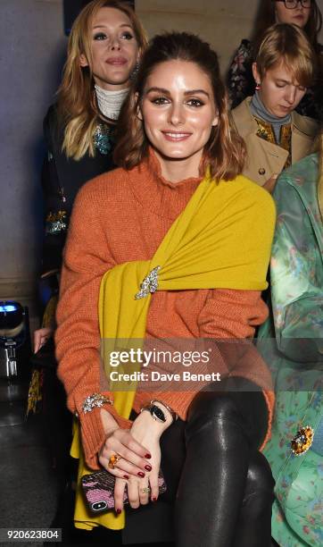 Olivia Palermo attends the Christopher Kane show during London Fashion Week February 2018 at Tate Britian on February 19, 2018 in London, England.