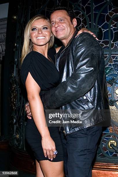 Mexican actor Alexis Ayala and actress Fernanda Lopez during the presentation of the third season of 'The Pantera' series, on October 19, 2009 in...