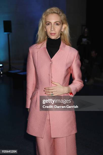 Sabine Getty attends the Christopher Kane show during London Fashion Week February 2018 at Tate Britian on February 19, 2018 in London, England.