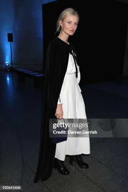 Candice Lake attends the Christopher Kane show during London Fashion Week February 2018 at Tate Britian on February 19, 2018 in London, England.