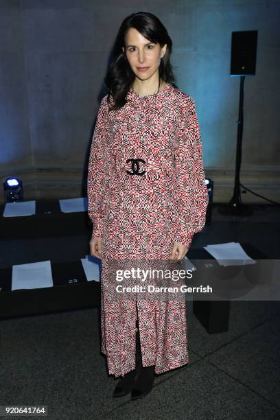 Caroline Sieber attends the Christopher Kane show during London Fashion Week February 2018 at Tate Britian on February 19, 2018 in London, England.