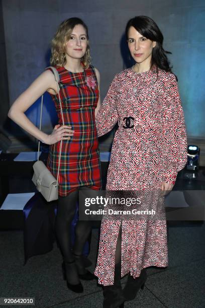 Laura Carmichael and Caroline Sieber attend the Christopher Kane show during London Fashion Week February 2018 at Tate Britian on February 19, 2018...