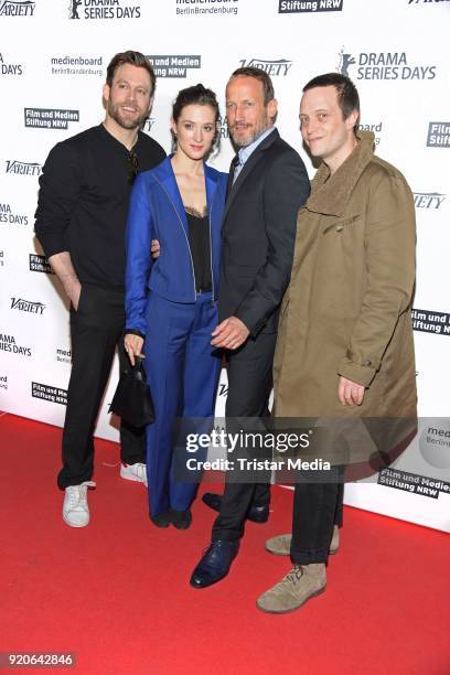 Ken Duken, Friederike Becht, Wotan Wilke Moehring, August Diehl attend the Berlinale Showcase of the ZDFneo Series PARFUM on February 19, 2018 in...