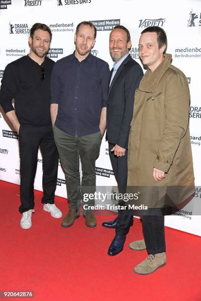 Ken Duken, Philipp Kadelbach, Wotan Wilke Moehring, August Diehl attend the Berlinale Showcase of the ZDFneo Series PARFUM on February 19, 2018 in...