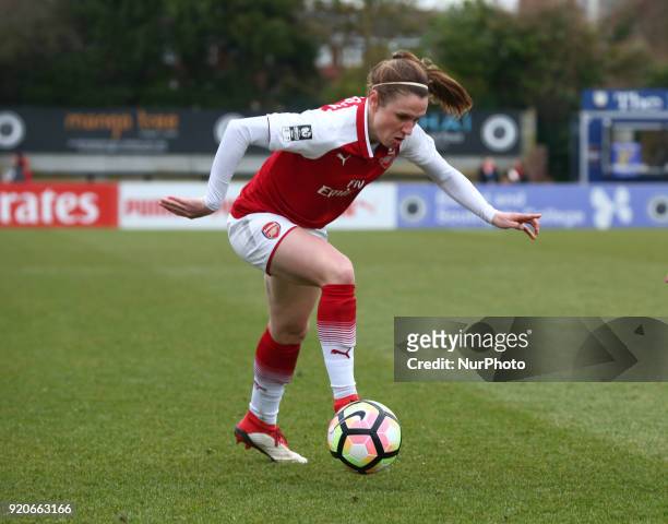 Heather O'Reilly of Arsenal during The FA Women's Cup Fifth Round match between Arsenal against Millwall Lionesses at Meadow Park Borehamwood FC on...