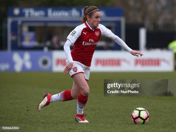 Heather O'Reilly of Arsenal during The FA Women's Cup Fifth Round match between Arsenal against Millwall Lionesses at Meadow Park Borehamwood FC on...