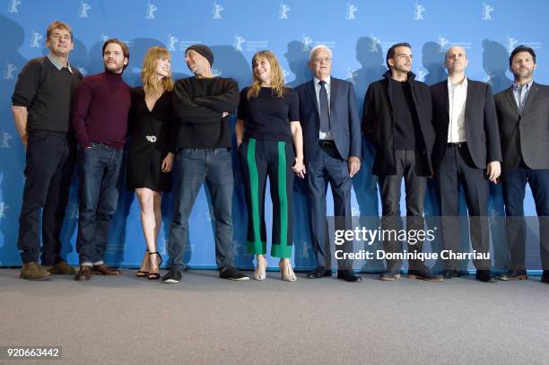 Tim Bevan, Daniel Bruehl, Rosamund Pike, Jose Padilha, Michelle Wright, Jacques Lemoine, Omar Berdouni, Ron Halpern and Juan Pablo Raba pose at the...