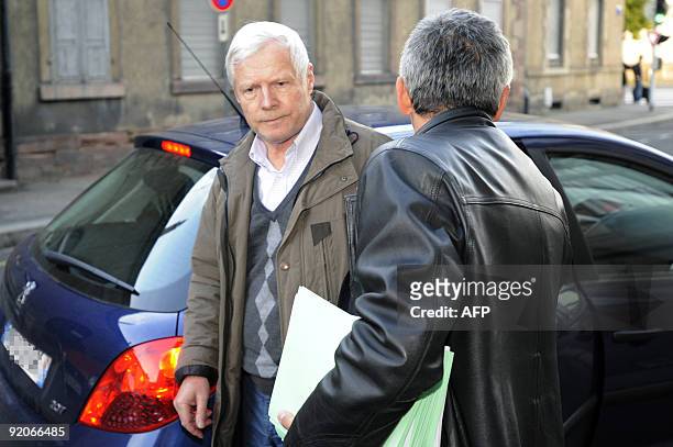 Andre Bamberski, father of Kalinka Bamberski, who died mysteriously in 1982, arrives on October 20, 2009 at the Mulhouse court, eastern France....