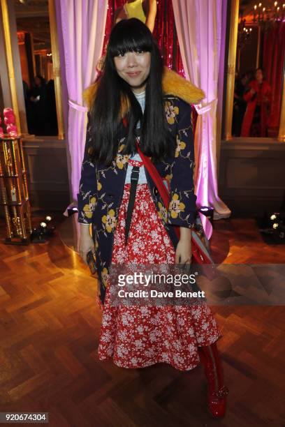 Susie Lau attends the Sophia Webster AW18 presentation at Hotel Cafe Royal on February 19, 2018 in London, England.