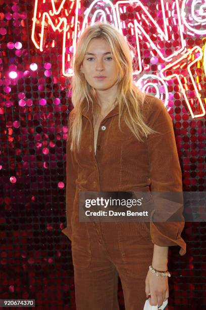 Camille Charrire attends the Sophia Webster AW18 presentation at Hotel Cafe Royal on February 19, 2018 in London, England.