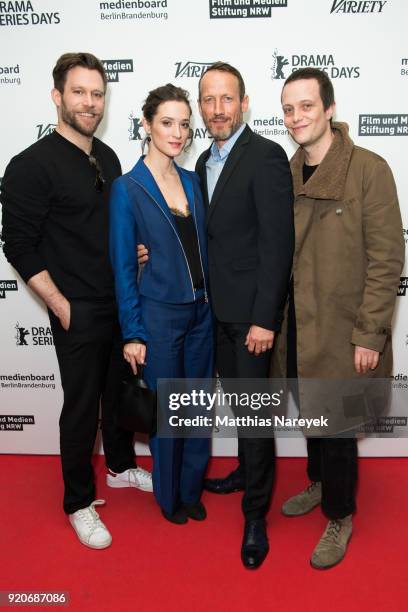 Ken Duken, Friederike Becht, Wotan Wilke Moehring and August Diehl attend the 'Das Parfum' premiere during the 68th Berlinale International Film...