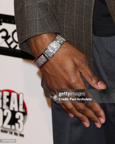 Former NBA Player Anthony Avent ,Jewelry Detail, attends Kenny 'The Jet' Smith's annual All-Star bash presented By JBL at Paramount Studios on...