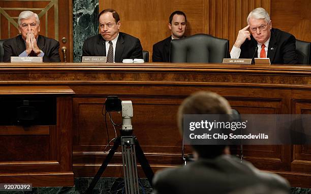 Senate Banking, Housing and Urban Affairs Committee Chairman Christopher Dodd , ranking member Sen. Richard Shelby and Sen. Jim Bunning question...