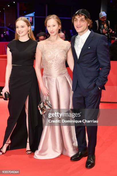 Luna Wedler, Reka Tenki and Franz Rogowski attend the '3 Days in Quiberon' premiere during the 68th Berlinale International Film Festival Berlin at...