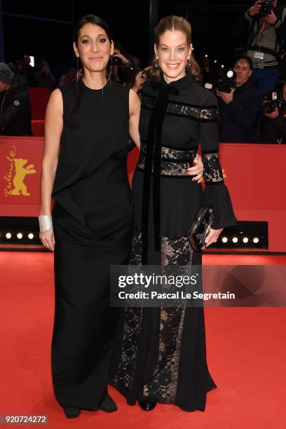 Emily Atef and Marie Baeumer attend the '3 Days in Quiberon' premiere during the 68th Berlinale International Film Festival Berlin at Berlinale...