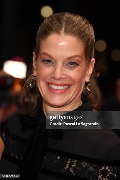 Marie Baeumer attends the '3 Days in Quiberon' premiere during the 68th Berlinale International Film Festival Berlin at Berlinale Palast on February...