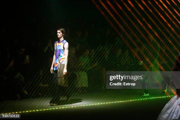 Atmosphere at the Burberry show during London Fashion Week February 2018 at Dimco Buildings on February 17, 2018 in London, England.