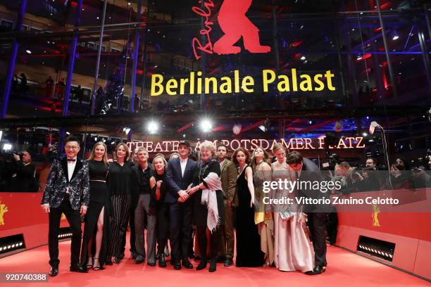 Minister of State and Federal Government Commissioner for Culture and the Media, Monika Gruetters , pose with Berlinale shooting stars Irakli...