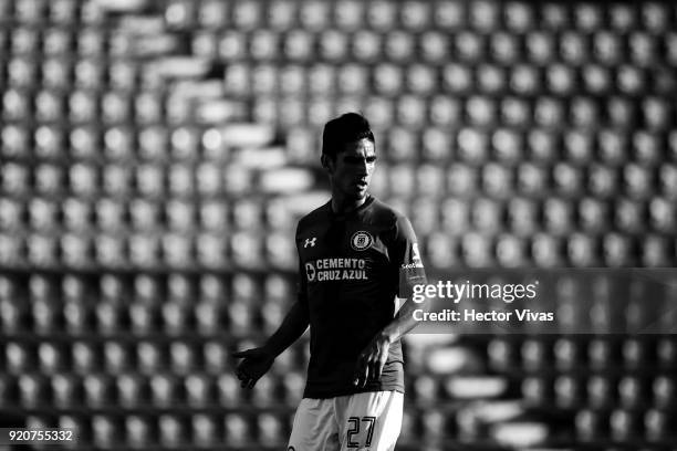 Jose Madueña of Cruz Azul gestures during the 8th round match between Cruz Azul and Puebla as part of the Torneo Clausura 2018 Liga MX at Azul...