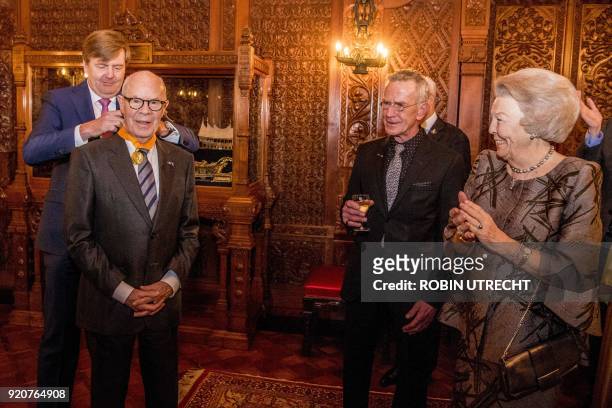 Dutch choreographer Hans van Manen receives a honorary medal of Art and Science of the Order of the House of Orange from Dutch king Willem-Alexander...