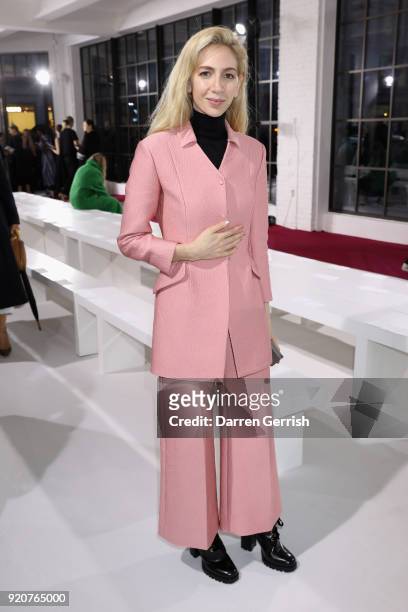 Sabine Getty attends the Christopher Kane show during London Fashion Week February 2018 at Tate Britian on February 19, 2018 in London, England.