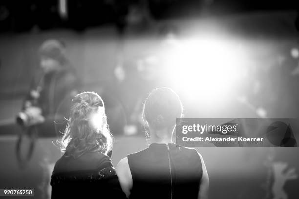 Marie Baeumer and Emily Atef attend the '3 Days in Quiberon' premiere during the 68th Berlinale International Film Festival Berlin at Berlinale...