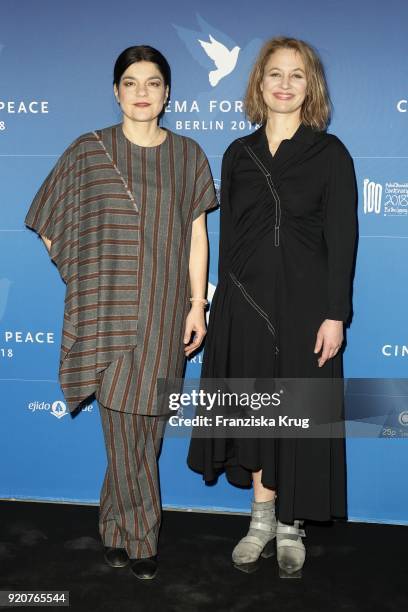 Jasmin Tabatabai and Julia Thurnau attend the Cinema For Peace Gala on the occasion of the 68th Berlinale International Film Festival at Hotel De...