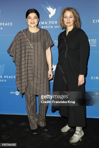 Jasmin Tabatabai and Julia Thurnau attend the Cinema For Peace Gala on the occasion of the 68th Berlinale International Film Festival at Hotel De...