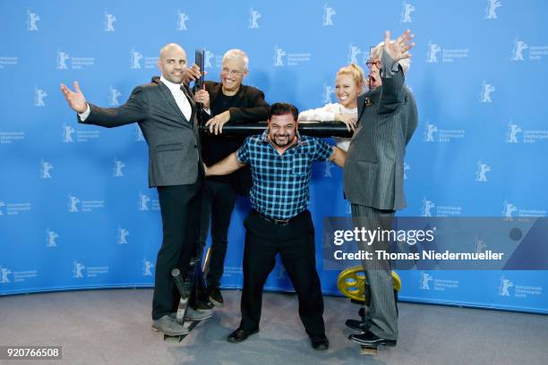 James Wilks, Louie Psihoyos, Germany's strongest man Patrik Baboumian, Dotsie Bausch and Joseph Pace pose at the 'The Game Changers' photo call...