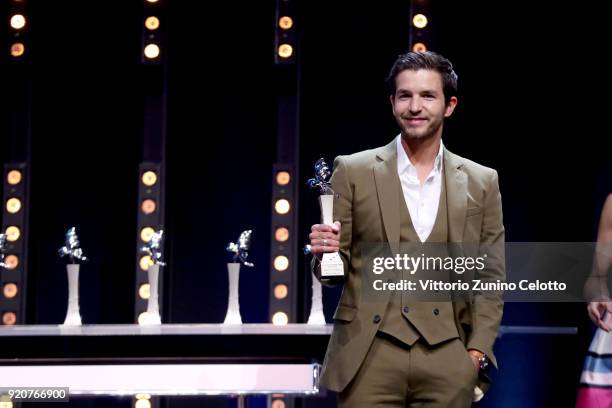 Matteo Simoni on stage at the European Shooting Stars 2017 award ceremony and '3 Days in Quiberon' premiere during the 68th Berlinale International...