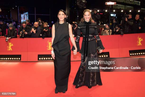 Emily Atef, Marie Baeumer attends the '3 Days in Quiberon' premiere during the 68th Berlinale International Film Festival Berlin at Berlinale Palast...