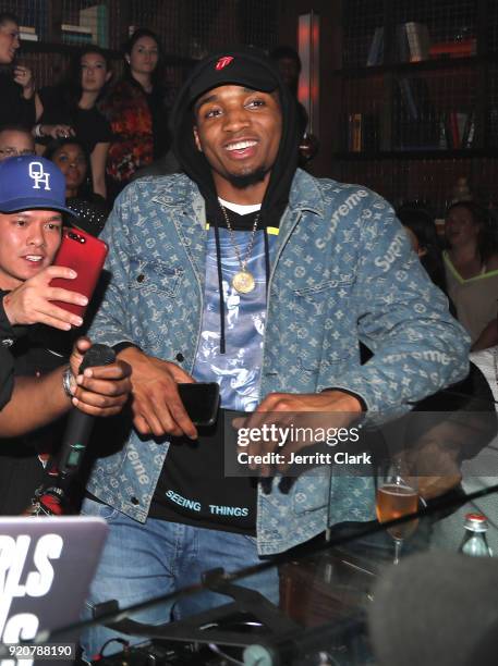 Player Donovan Mitchell attends Adidas Closing Party presented by Remy Martin on February 18, 2018 in Los Angeles, California.