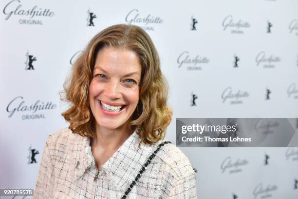 Marie Baeumer attends the Glashuette Original Lounge at The 68th Berlinale International Film Festival at Grand Hyatt Hotel on February 19, 2018 in...
