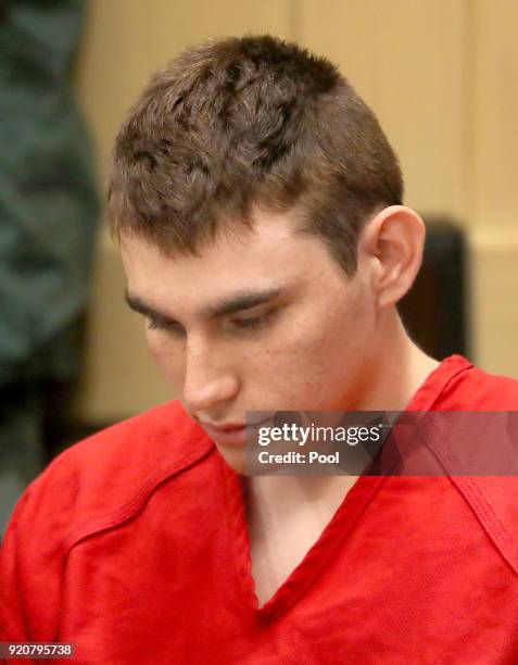 Nikolas Cruz appears in court for a status hearing before Broward Circuit Judge Elizabeth Scherer on February 19, 2018 in Ft. Lauderdale, Florida....