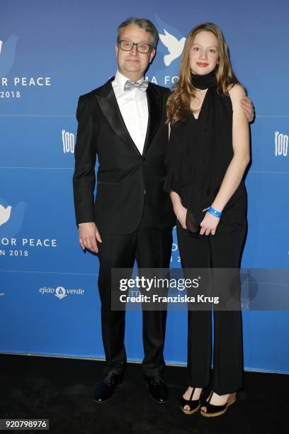 Gabor Steingart and his daughter Timea Steingart attend the Cinema For Peace Gala on the occasion of the 68th Berlinale International Film Festival...
