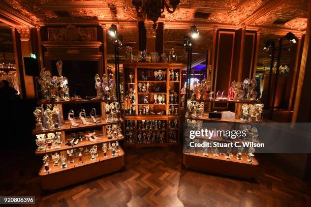 General view at the Sophia Webster AW18 presentation during London Fashion Week February 2018 at Hotel Cafe Royal on February 19, 2018 in London,...