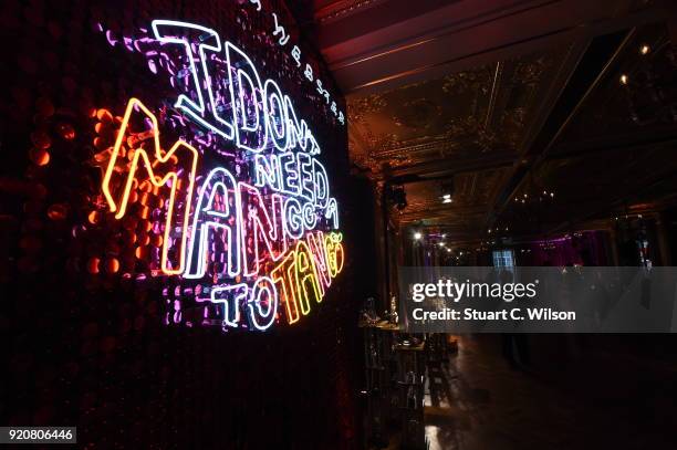 General view at the Sophia Webster AW18 presentation during London Fashion Week February 2018 at Hotel Cafe Royal on February 19, 2018 in London,...