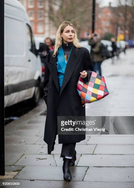 Irina Lakicevic seen outside Christopher Kane during London Fashion Week February 2018 on February 19, 2018 in London, England.