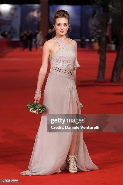 Actress Carolina Crescentini attends the "Oggi Sposi" Premiere during day 6 of the 4th Rome International Film Festival held at the Auditorium Parco...