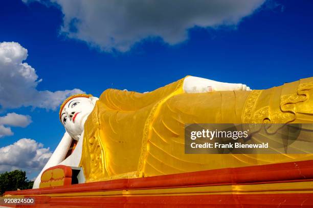 The 101 meters long Reclining Buddha statue is located in Maha Bodhi Ta Htaung near Khatakan Taung village.