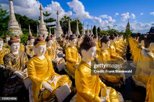 Thousands of small Buddha statues are located below Laykyun Sekkya Buddha in Maha Bodhi Ta Htaung near Khatakan Taung village.