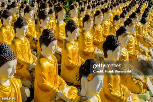 Thousands of small Buddha statues are located below Laykyun Sekkya Buddha in Maha Bodhi Ta Htaung near Khatakan Taung village.